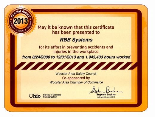 RBB safety award