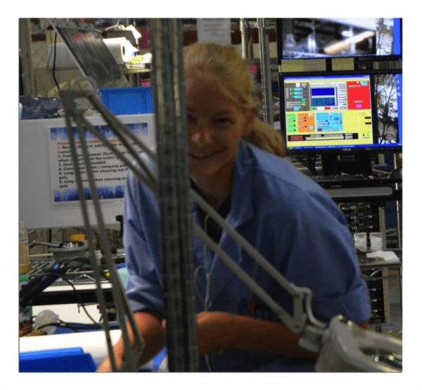 Cathy working in the RBB facility